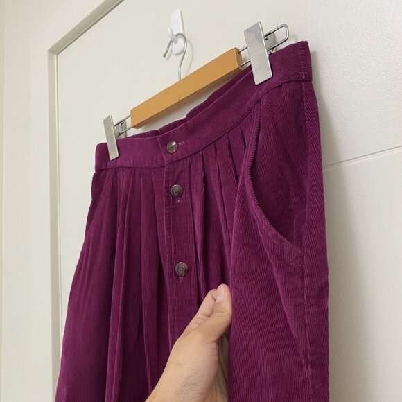 Fuchsia Corduroy Vintage Skirt by Koret - Picture 4 of 5